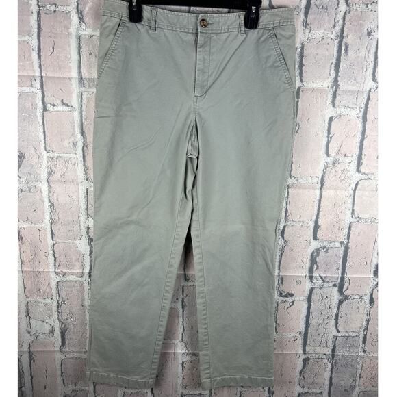 L.L Bean Favorite Fit Womens Casual Chino Pants Light Green Size 12 - Picture 2 of 12